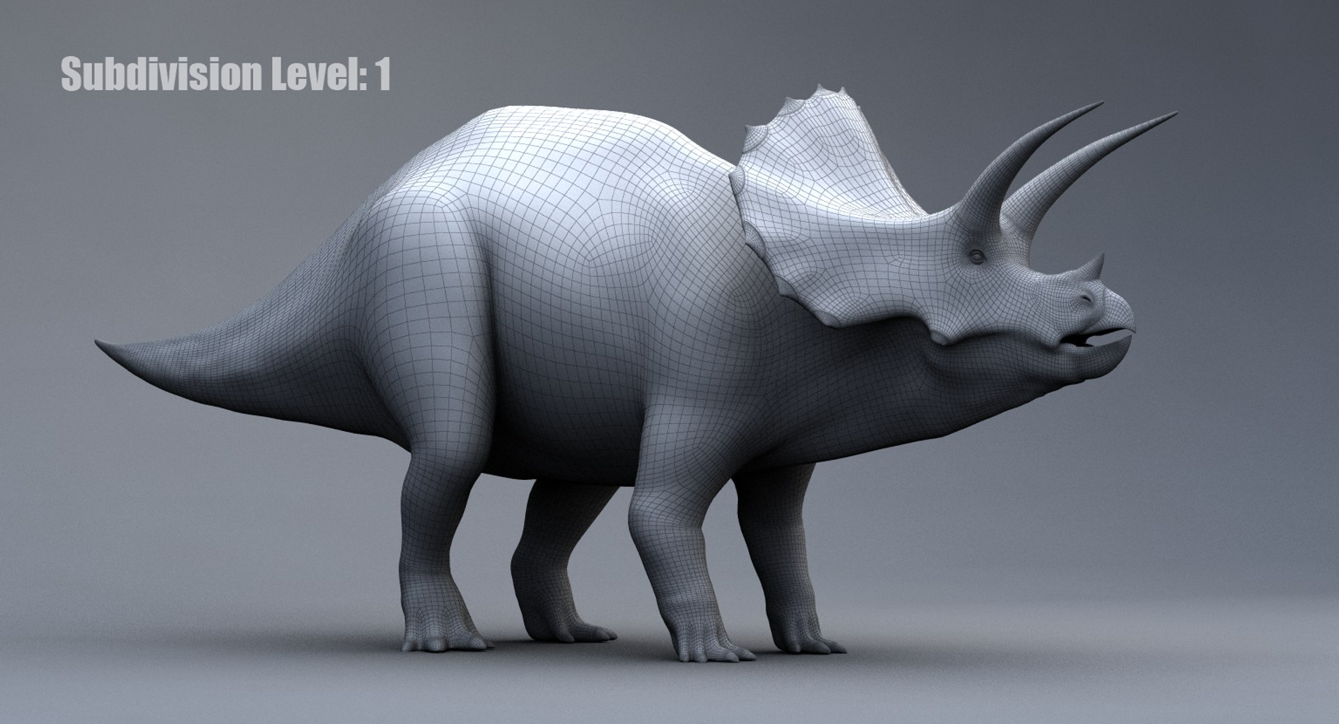 Jogo de Triceratops realista pronto baixo poli Modelo 3D $68