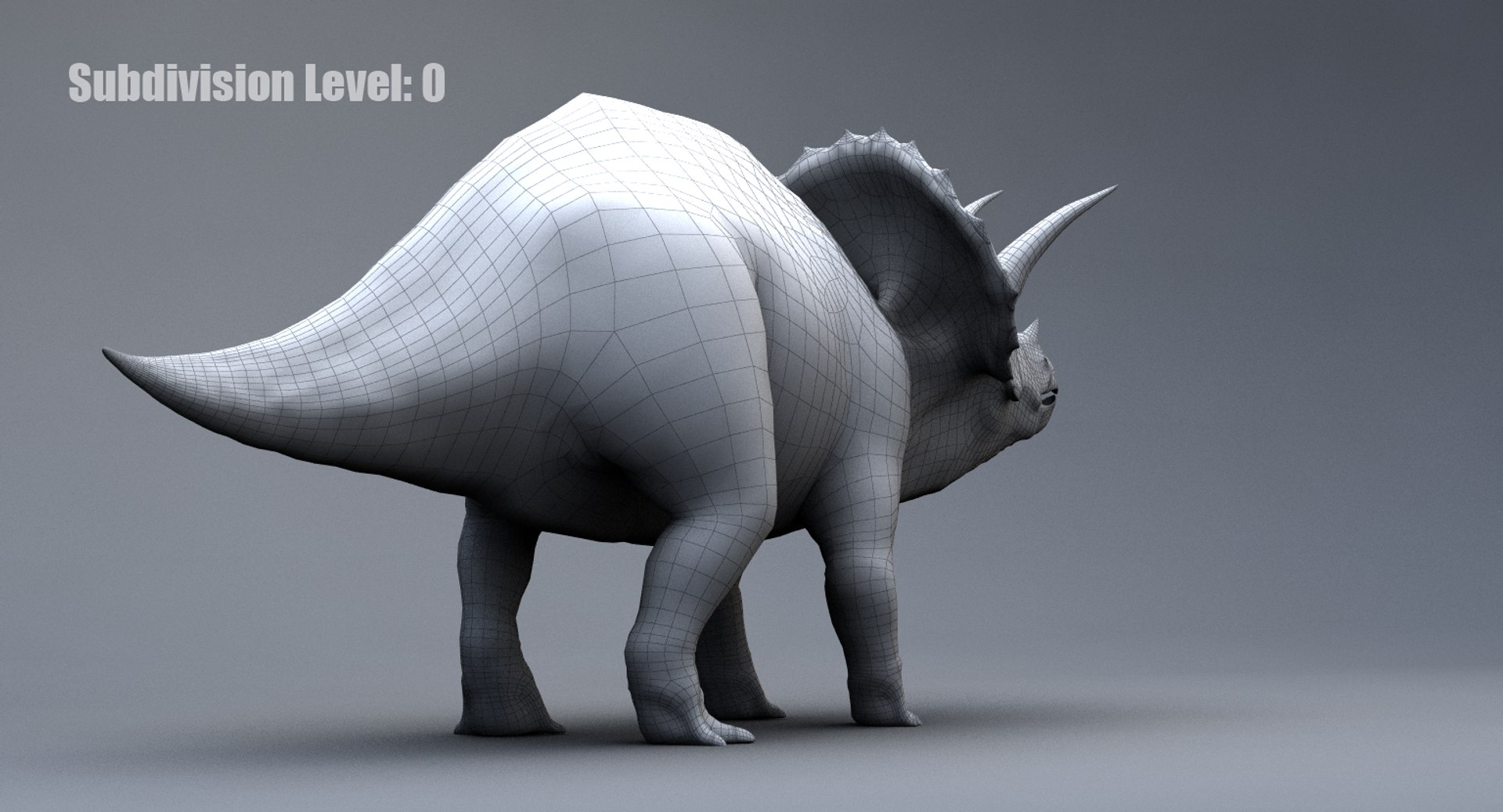 Jogo de Triceratops realista pronto baixo poli Modelo 3D $68