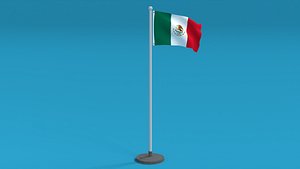 Low Poly Seamless Animated Mexico Flag 3D