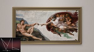 painting creation adam 3D
