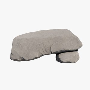 3D rock desert gray