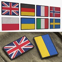 National European Flag Patch Set