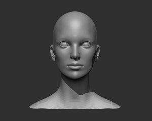 Female Head Realistic Base Mesh