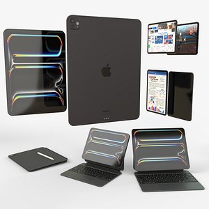 Apple iPad Pro 2024 in Black full Collection 3D model