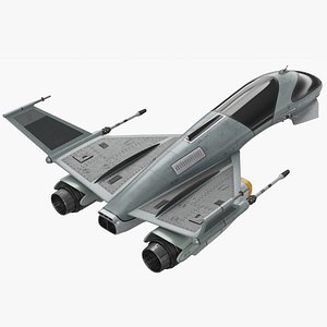 Futuristic Fighter Spaceship Rigged