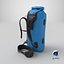 Floating Waterproof Dry Bag Backpack Standing Blue