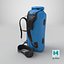 Floating Waterproof Dry Bag Backpack Standing Blue