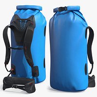 Floating Waterproof Dry Bag Backpack Standing Blue