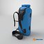 Floating Waterproof Dry Bag Backpack Standing Blue
