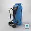 Floating Waterproof Dry Bag Backpack Standing Blue
