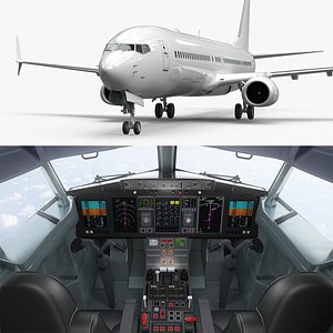 Boeing 737-900 with Cabin and Doors Rigged for Maya
