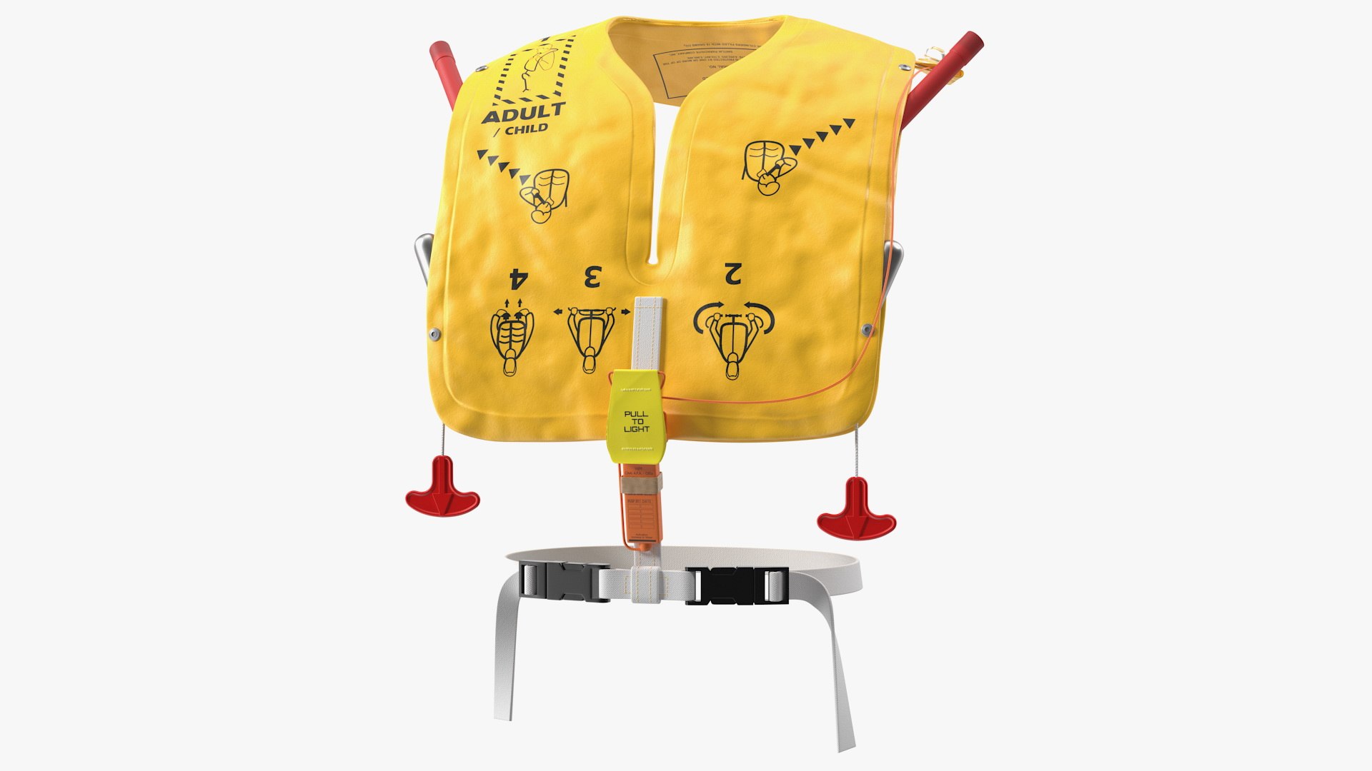 Aircraft Dual Cell Life Vest 3D model preview