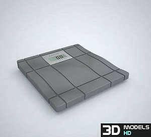 3d bathroom scale-1 scaled model
