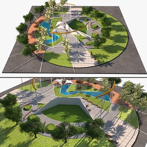 game ready Park landscape model