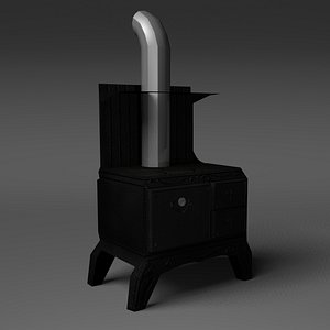 antique stove oven 3d model