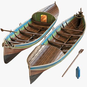 Vintage scandinavian wooden fishing boat
