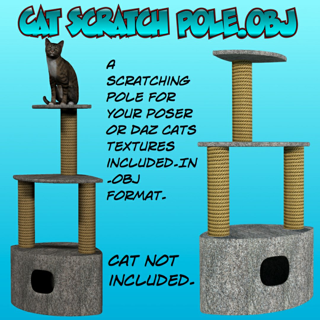 Scratching Pole Cats 3d Model   Catpole L 