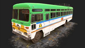 3D model INDIAN HIRKANI ST BUS V 02 Green and White Used