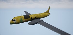 3D model crashed convair 580 plane