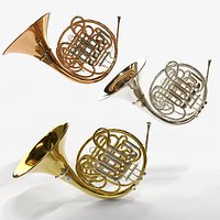 French Horn Three  Materials Brass Copper and  Silver