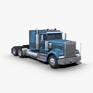 3D model w900 semi truck
