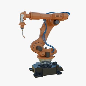 Industrial Welding Robot Orange Clean 3D model