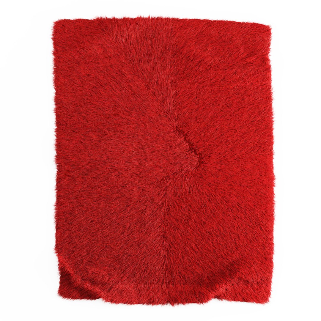 Wool red angora fur rug 3D model - TurboSquid 1441991