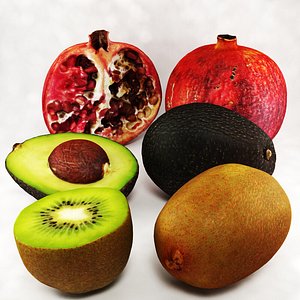 exotic fruits 3d model