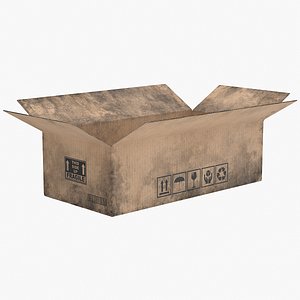 Cardboard Box 6 Worn Open