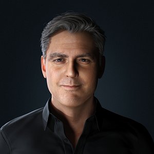 George Clooney 3D Model Low-poly 3D model
