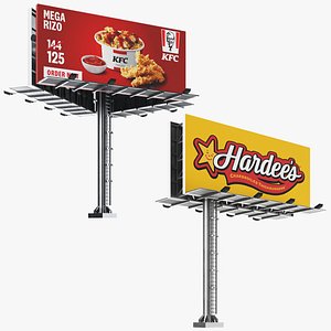 3D Two Detailed Billboards model