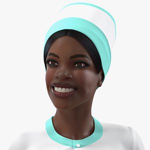 dark skinned black nurse model