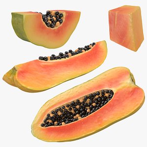 Papaya Red Lady Slice Collection 3D model