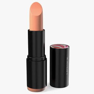 Round Lipstick Matte Brown Open 3D model