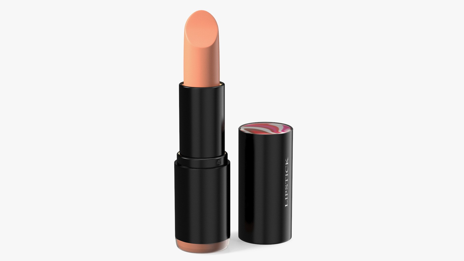 Round Lipstick Matte Brown Open 3D model preview