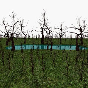 lake trees 3D