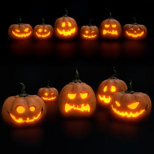 Halloween pumpkins set