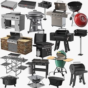 Gas and Charcoal Grills Collection 3 3D