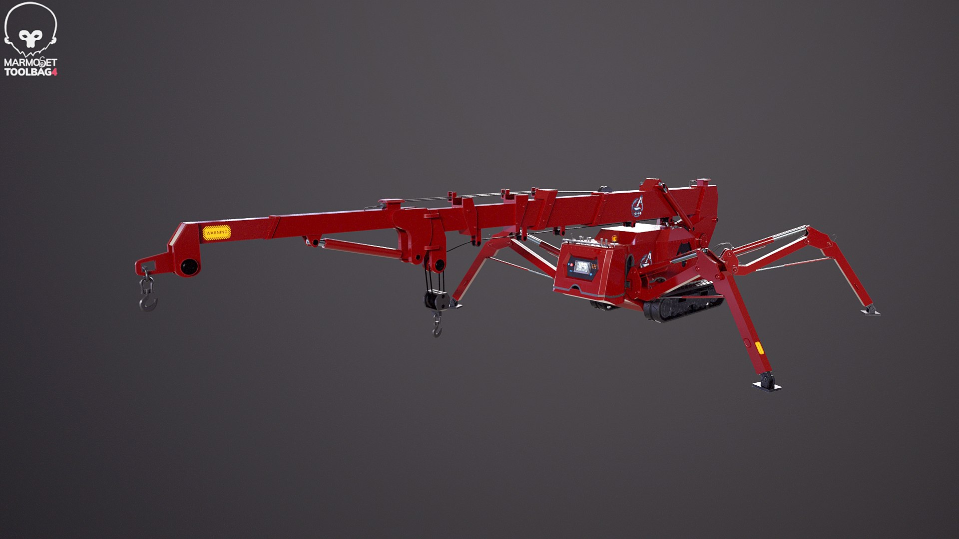 Mini Crawler - Spider Crane model https://p.turbosquid.com/ts-thumb/Mb/E9hWse/Rz/cc_toolbag/png/1710968550/1920x1080/fit_q87/7741ac30c1589df70046237b2a07be598d48f050/cc_toolbag.jpg