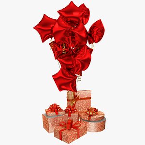 Gifts with Balloons Collection V1 3D