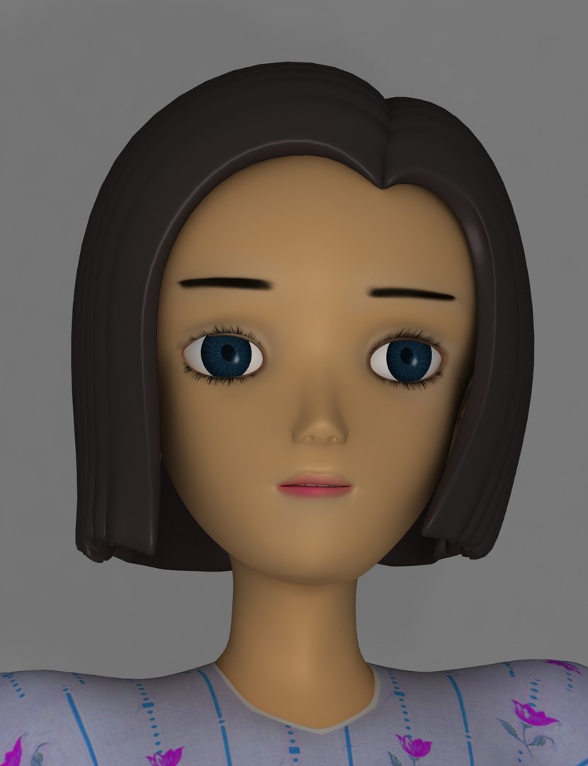 3d Model Girl Cartoon