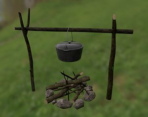 bonfire ready 3D model
