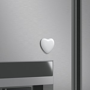3D model White Heart Fridge Magnet - heart-shaped magnetic souvenir on refrigerator