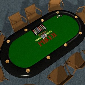 3d model poker table scene complete