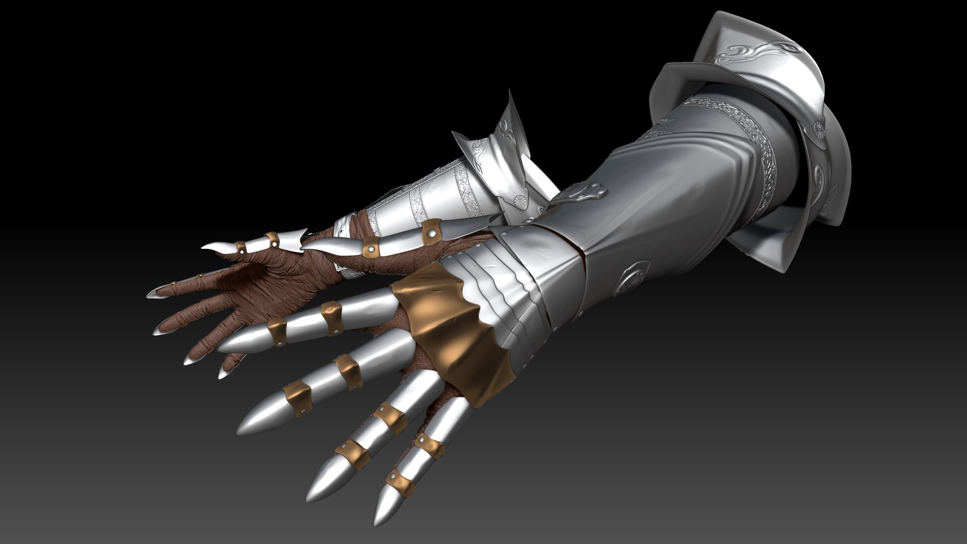 3D Female Knigt Hand Wrist Elbow Armor Sculpt Project - TurboSquid 2034051