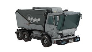 Sci-fi Truck game ready 3D model