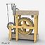 3d model perpetuum mobile - water wheel