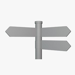 Basic Wayfinding Sign Board - Geometry Only No Textures No Materials 3D model