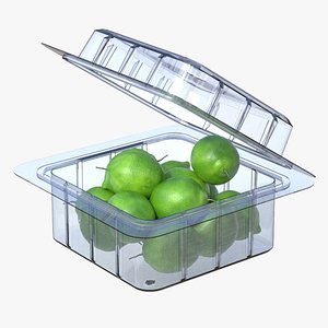 Lime Fruit Box Plastic Transparent 3D model