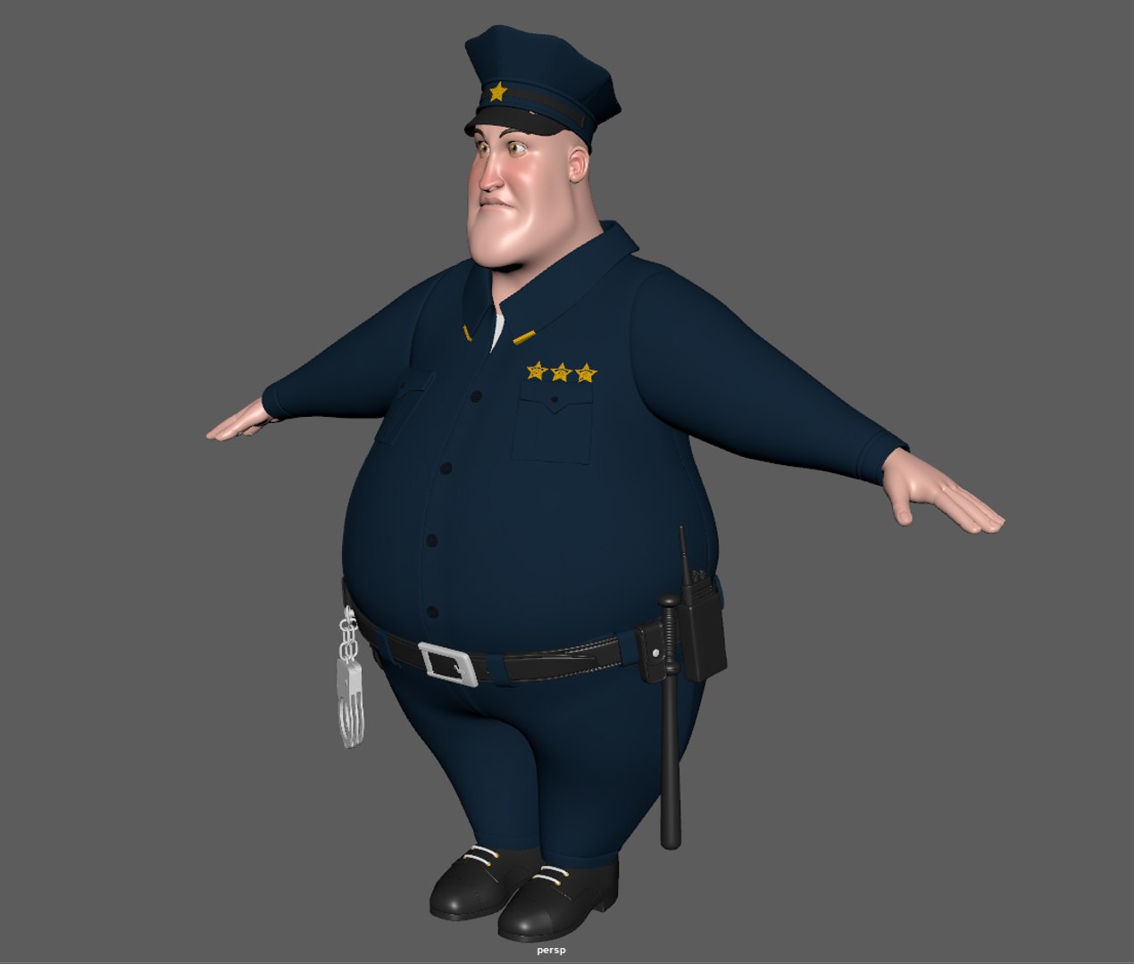 3D cartoon policeman - TurboSquid 1432420